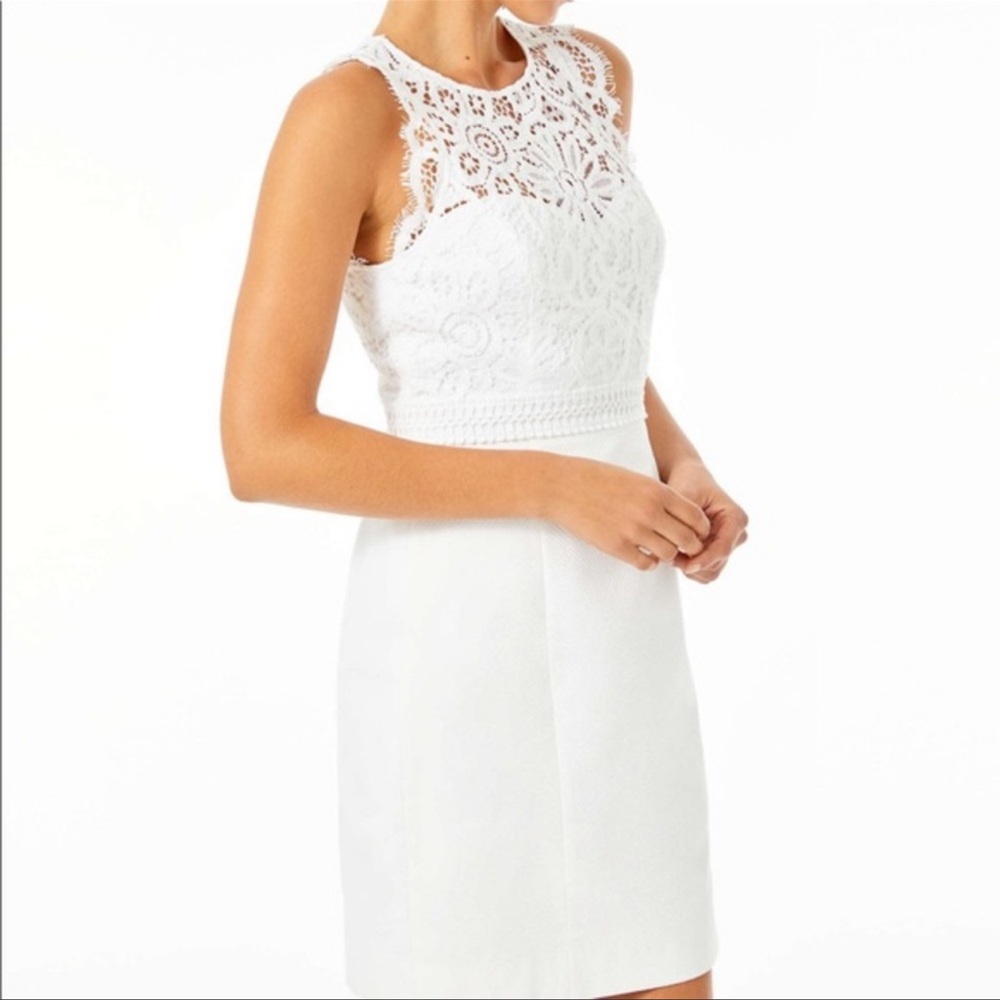 LILLY PULITZER Resort White Sharice Stretch Shift Dress Size 14 NWT